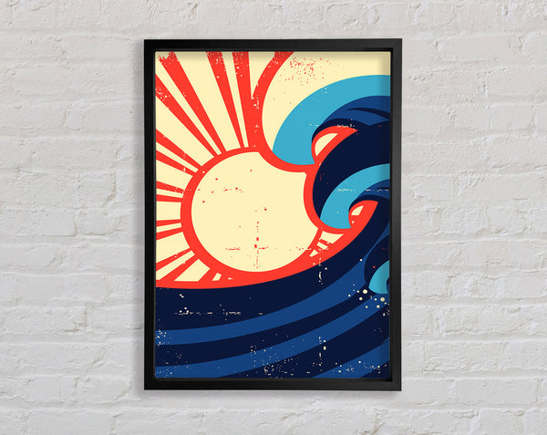 Sun And Waves Framed Print