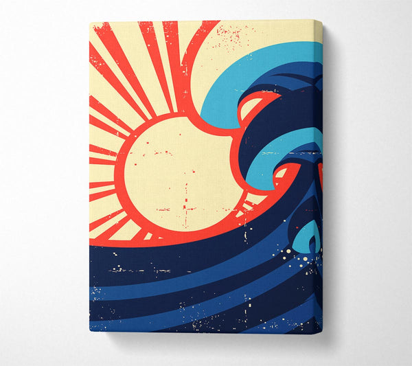  A Canvas Print of Sun And Waves Canvas Wall Art