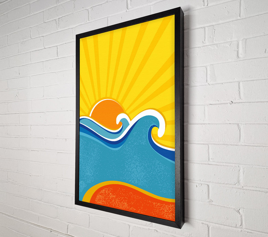  A Canvas Print of Retro Sun Blaze Canvas Wall Art