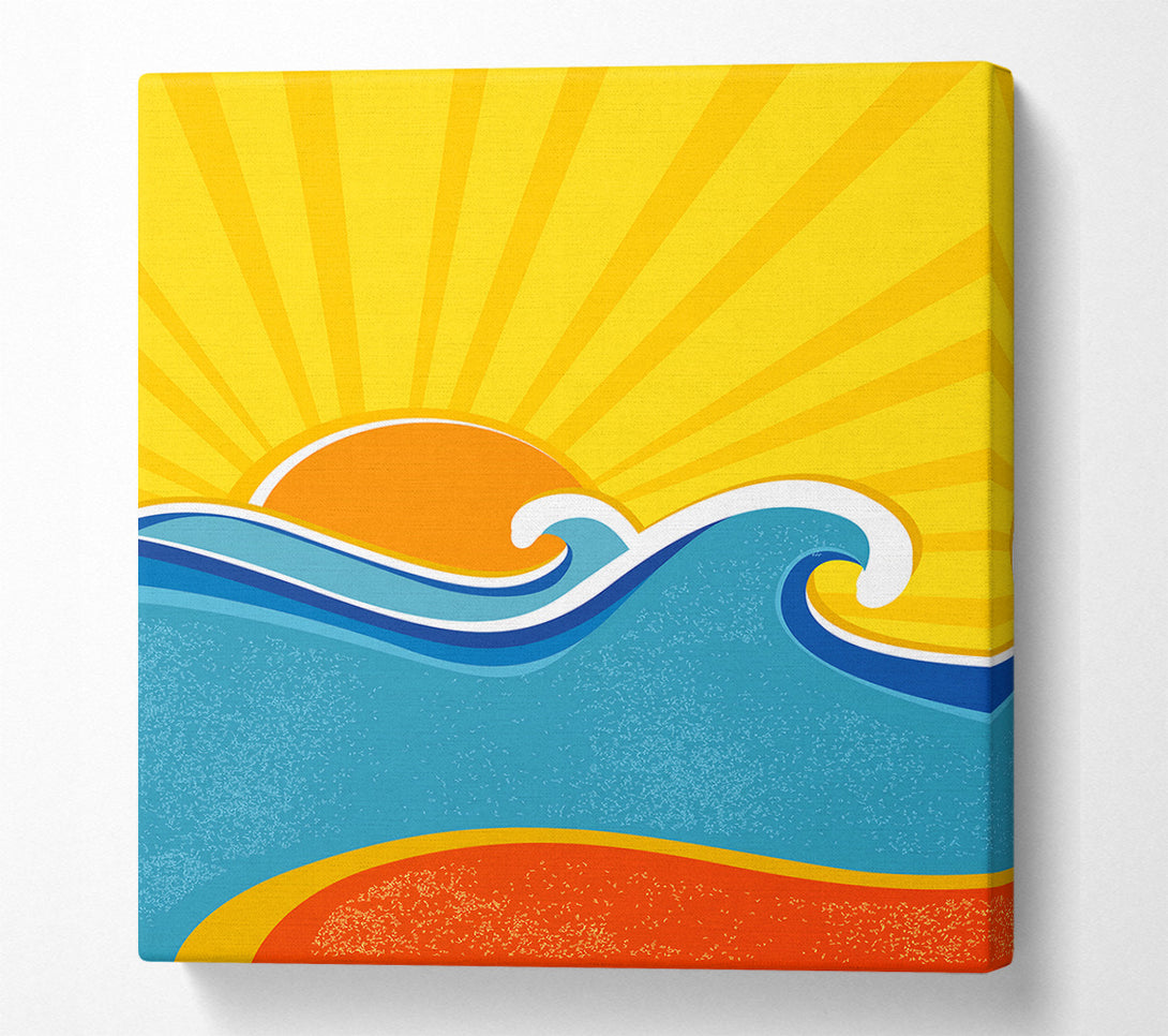  A Canvas Print of Retro Sun Blaze Canvas Wall Art