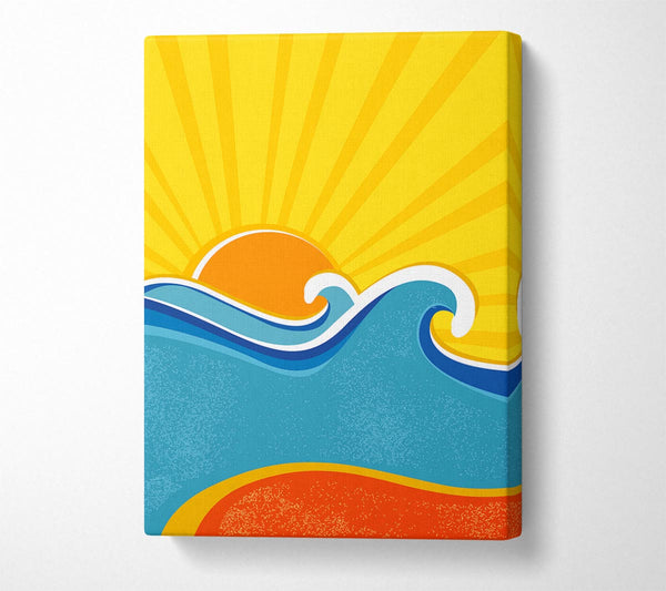  A Canvas Print of Retro Sun Blaze Canvas Wall Art