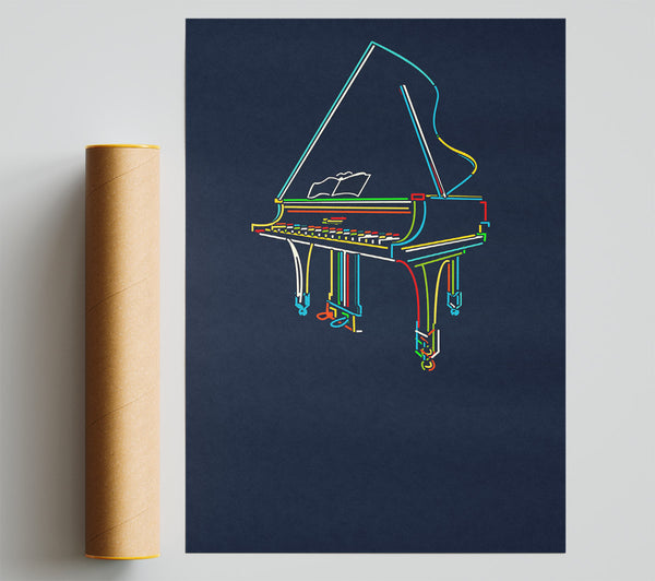 Rainbow Piano Print
