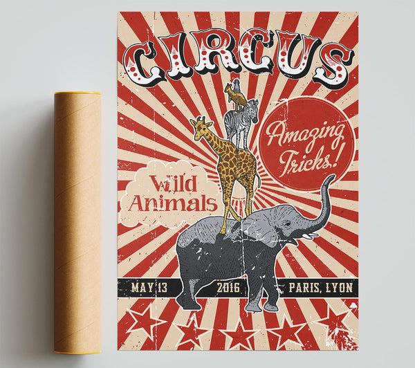 Circus Amazing Tricks Giclee Print