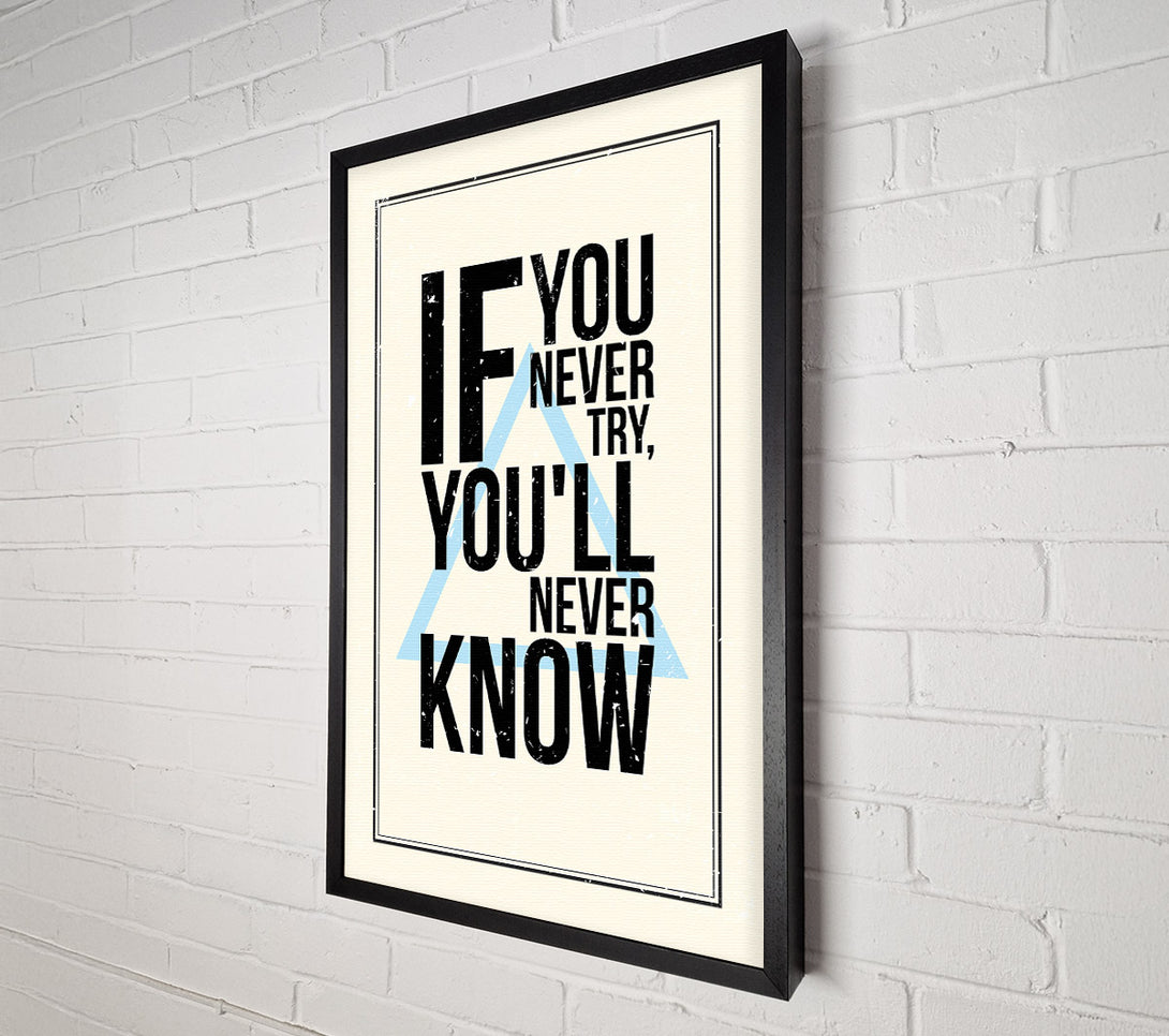  A Canvas Print of If You Never Try Canvas Print