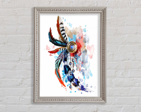 Indian Head Dress Framed Print
