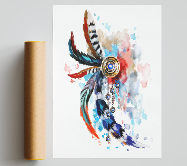 Indian Head Dress Giclee Print
