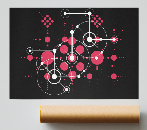 Circles Of Connections Red Print