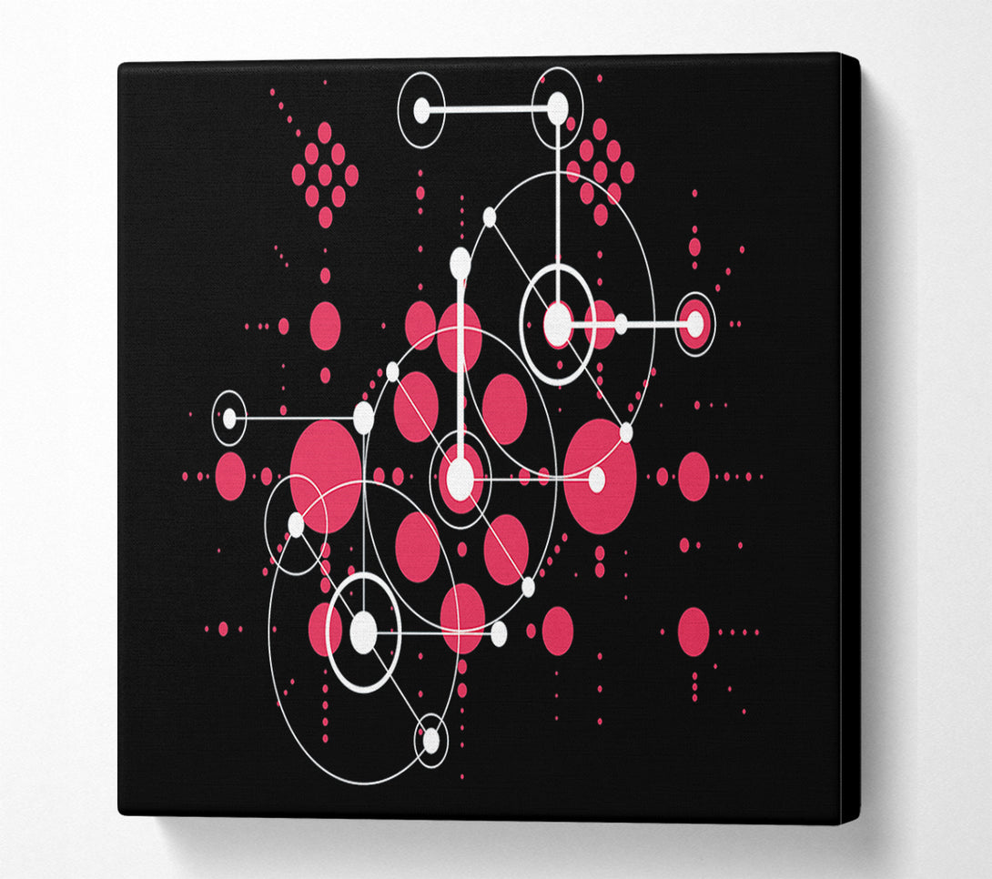  A Canvas Print of Circles Of Connections Red Canvas Wall Art