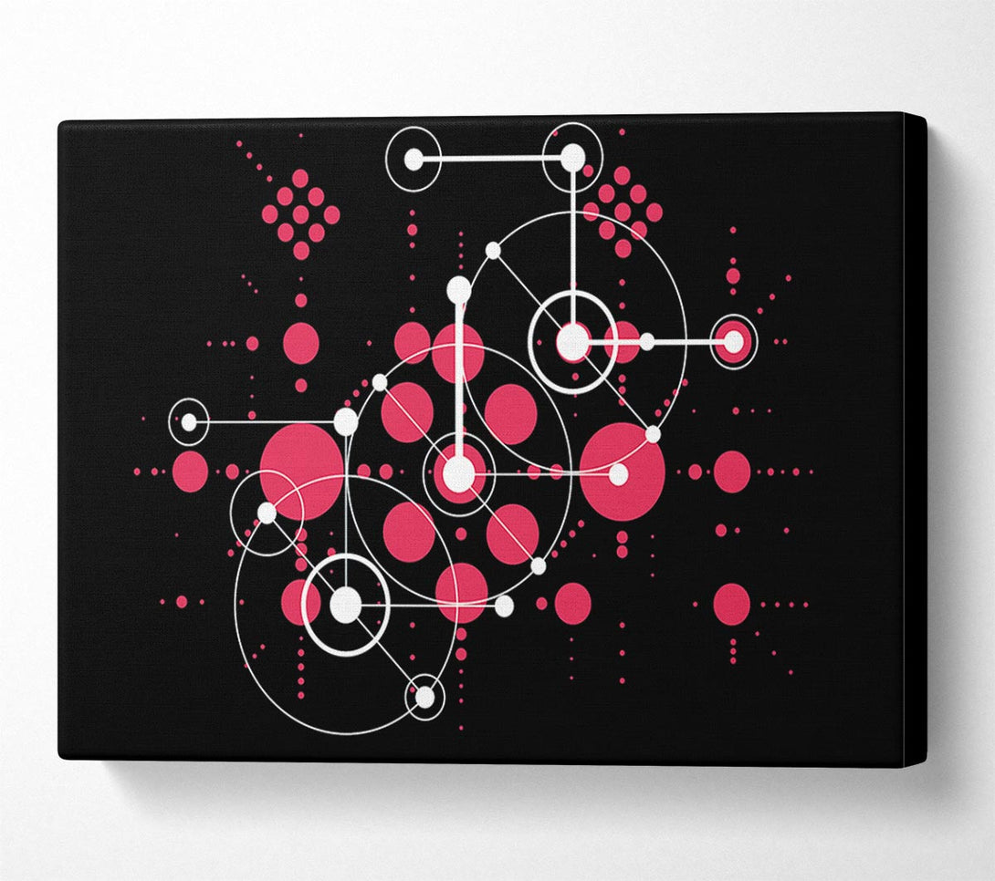  A Canvas Print of Circles Of Connections Red Canvas Wall Art