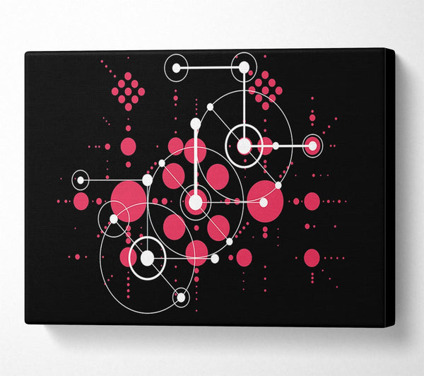  A Canvas Print of Circles Of Connections Red Canvas Wall Art
