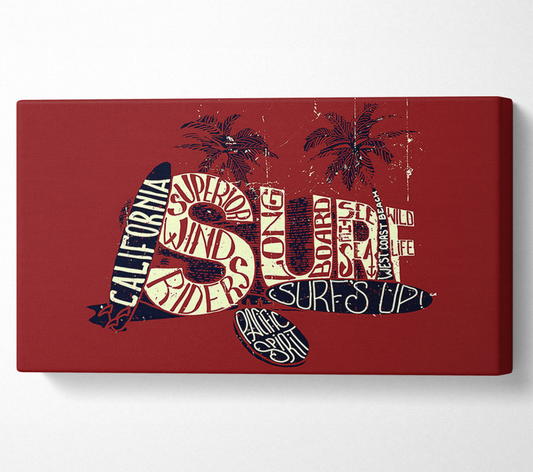  A Canvas Print of California Surf Canvas Wall Art