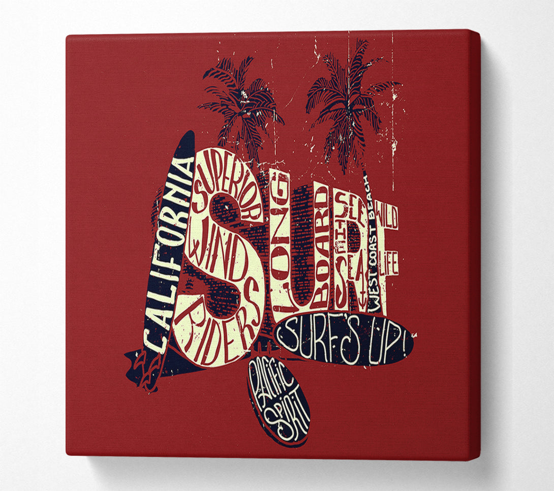  A Canvas Print of California Surf Canvas Wall Art