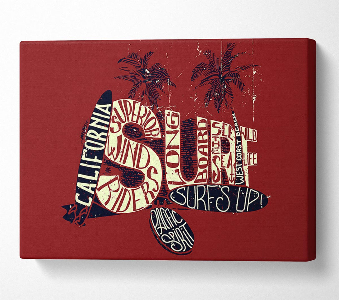  A Canvas Print of California Surf Canvas Wall Art