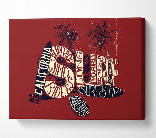  A Canvas Print of California Surf Canvas Wall Art