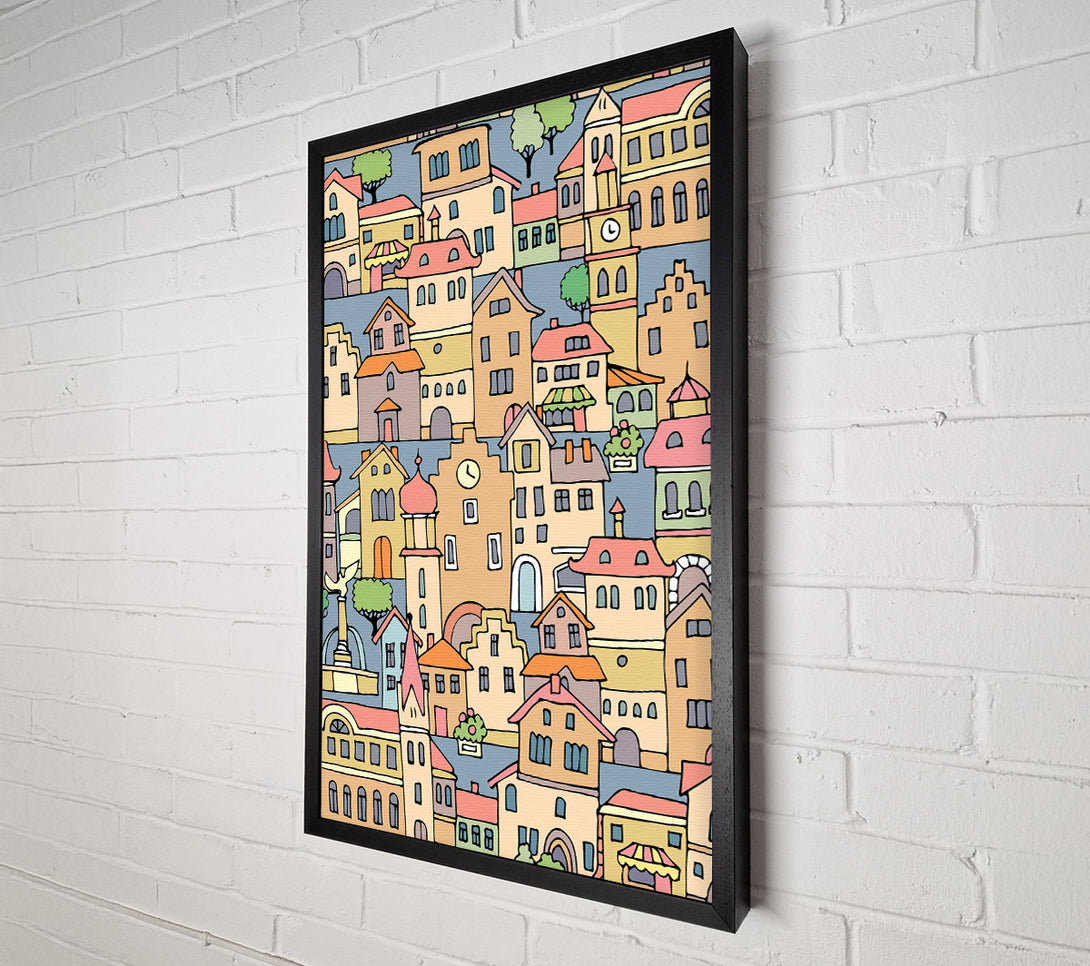  A Canvas Print of Town Houses Canvas Print