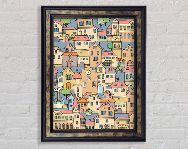 Town Houses Framed Print
