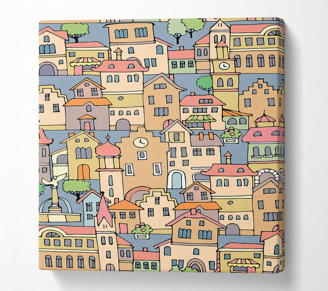  A Canvas Print of Town Houses Canvas Print