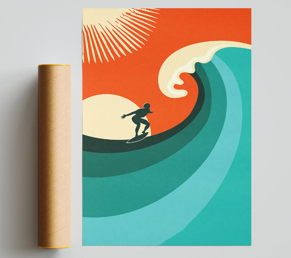 Surfers Wave Poster