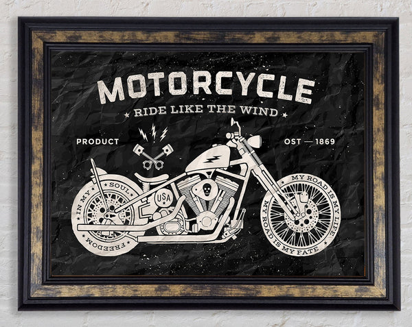 Motorcycle Ride Like The Wind Framed Print