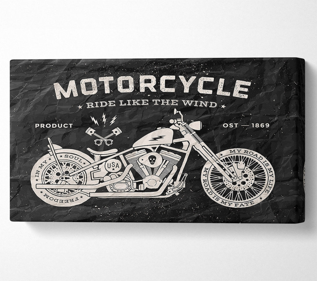  A Canvas Print of Motorcycle Ride Like The Wind Canvas Print