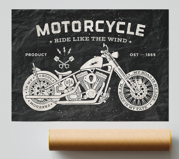 Motorcycle Ride Like The Wind Print