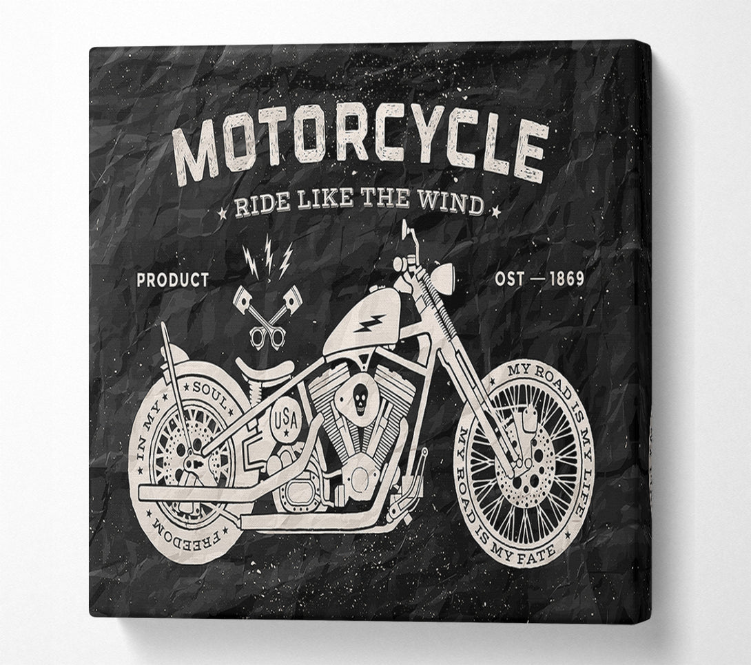  A Canvas Print of Motorcycle Ride Like The Wind Canvas Print