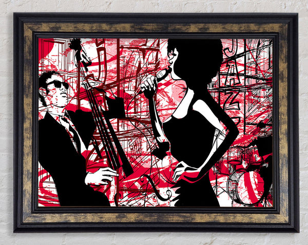 Red Soul Singer Framed Print