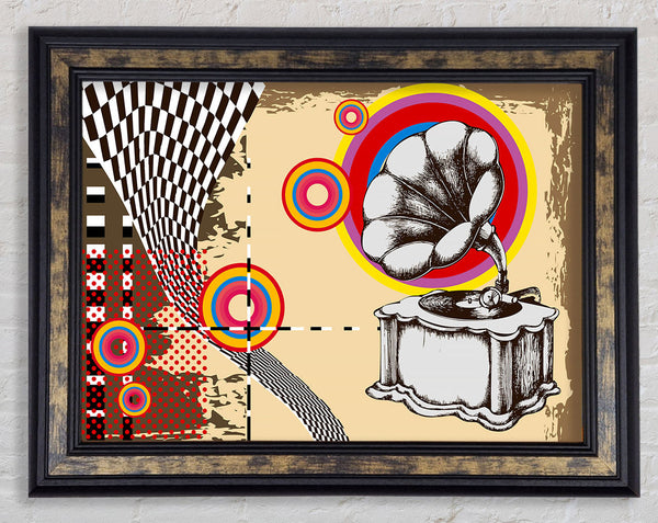 Old Record Player Framed Print