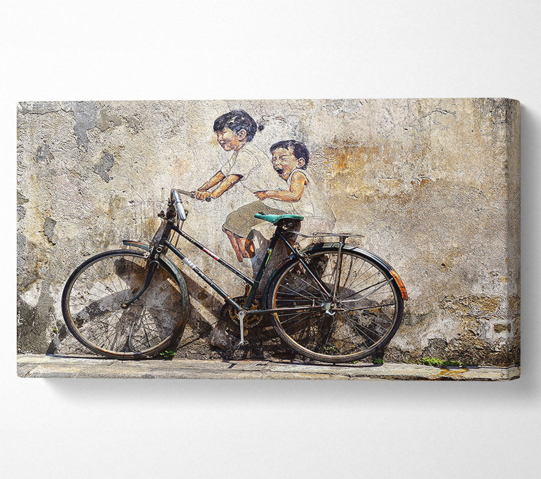  A Canvas Print of Fun On The Bike Canvas Wall Art
