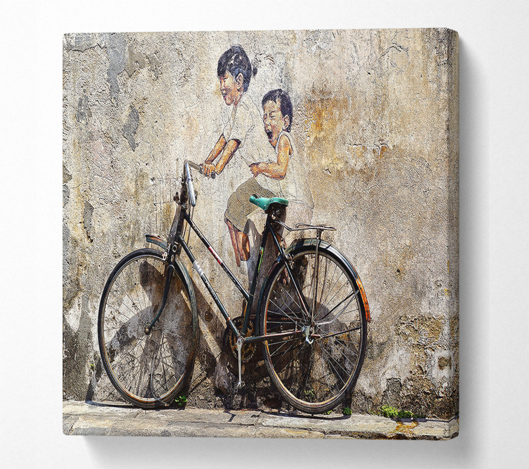  A Canvas Print of Fun On The Bike Canvas Wall Art