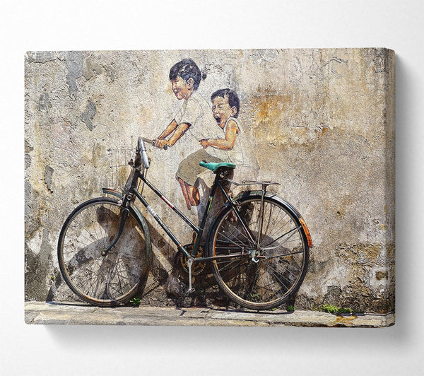  A Canvas Print of Fun On The Bike Canvas Wall Art
