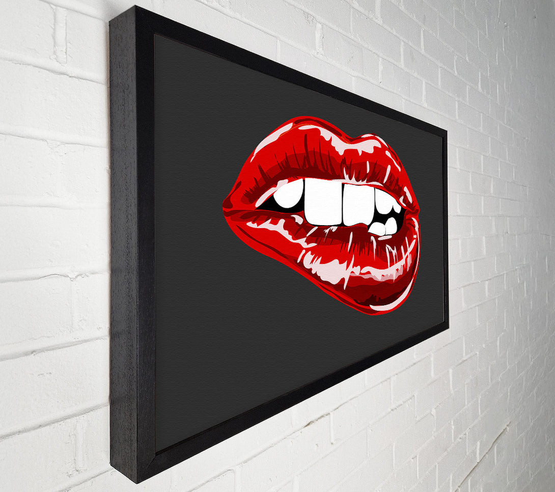  A Canvas Print of Red Lip Bite Canvas Art