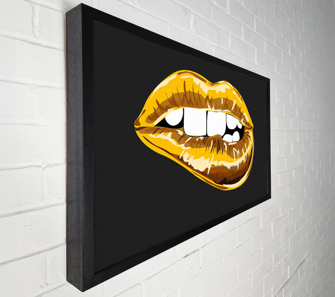  A Canvas Print of Gold Lip Bite Canvas Wall Art