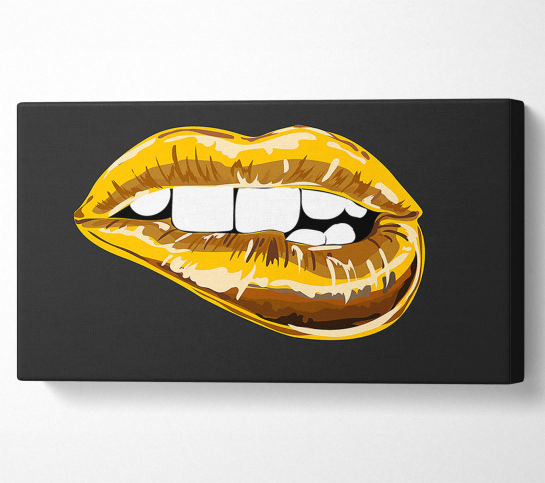  A Canvas Print of Gold Lip Bite Canvas Wall Art