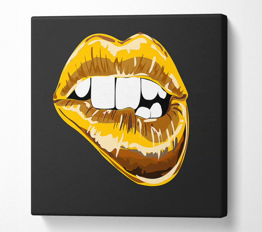  A Canvas Print of Gold Lip Bite Canvas Wall Art