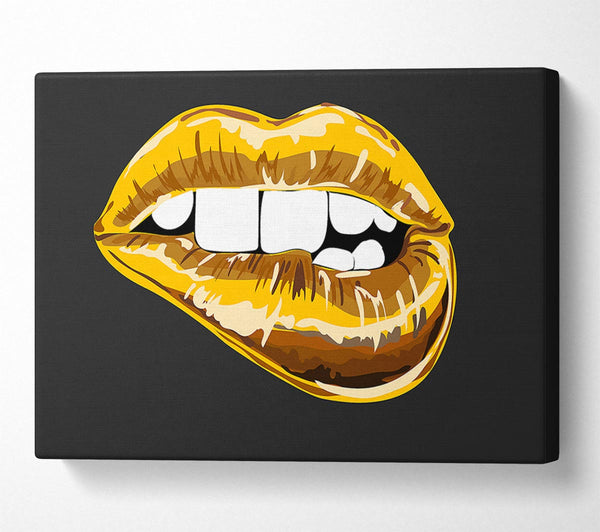  A Canvas Print of Gold Lip Bite Canvas Wall Art