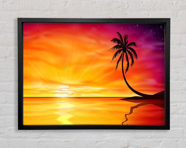 Ripples Of The Ocean Sunset Framed Print