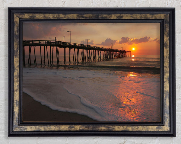 Sunset Pier Framed Print