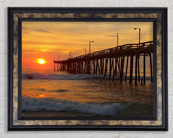 Sunset Waves Framed Print