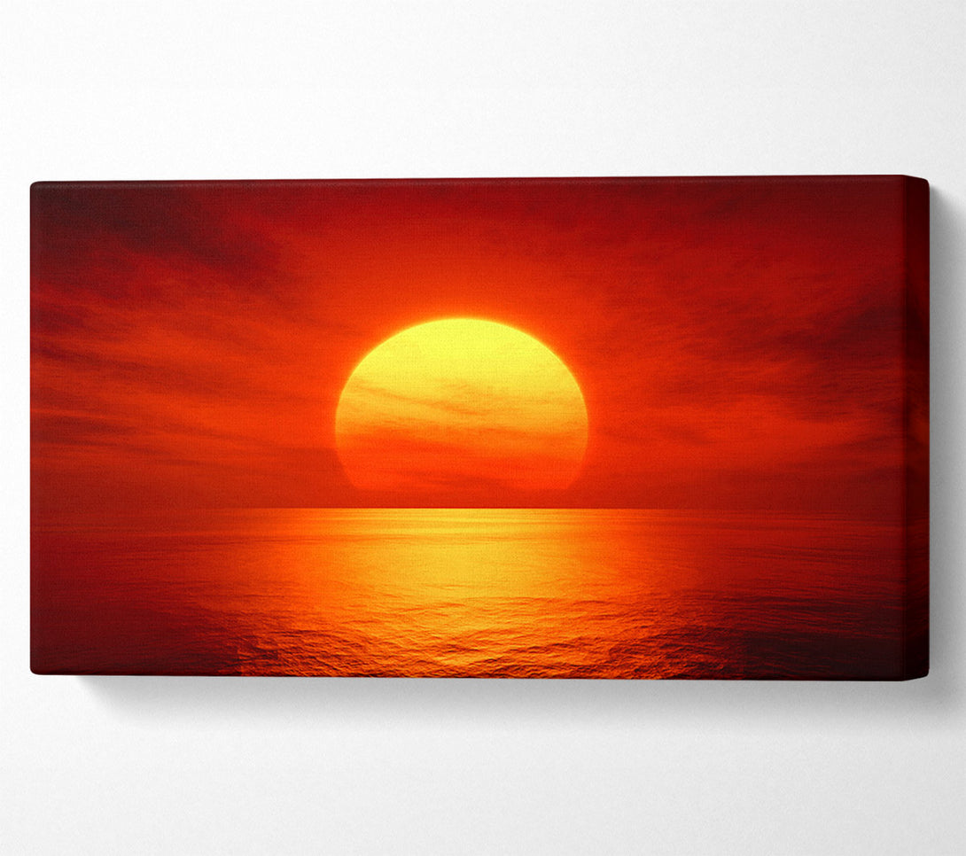  A Canvas Print of Red Ocean Glow Canvas Wall Art