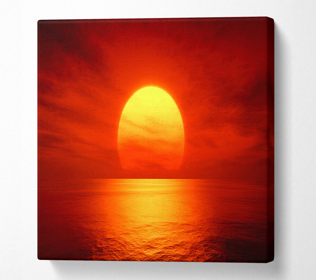  A Canvas Print of Red Ocean Glow Canvas Wall Art