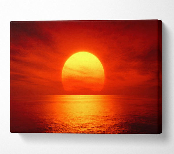  A Canvas Print of Red Ocean Glow Canvas Wall Art
