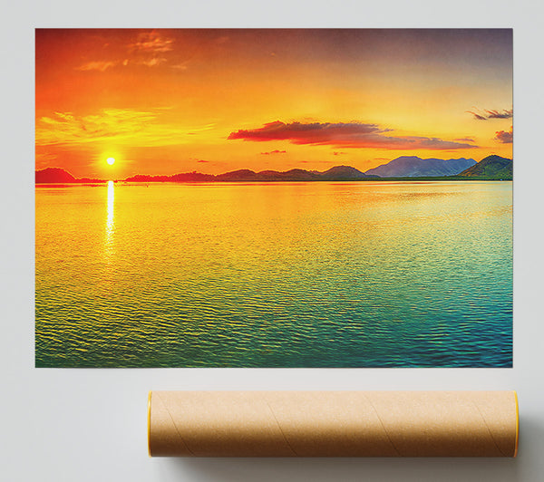 Pinpoint Ocean Sun Giclee Print