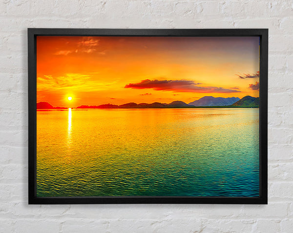 Pinpoint Ocean Sun Framed Print