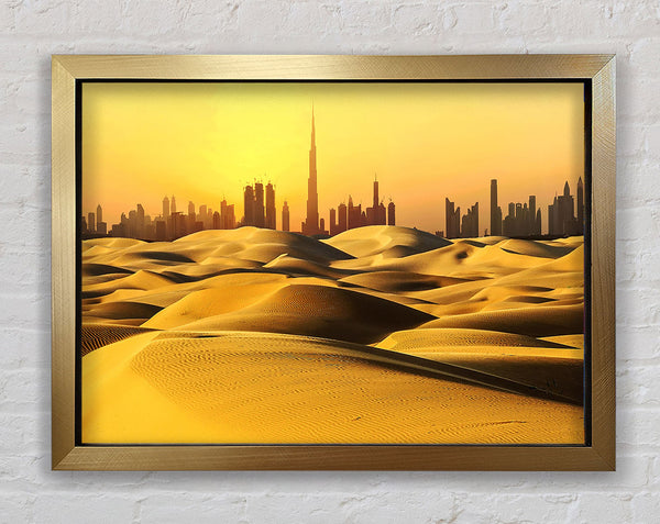 Burj Khalifa Golden Sunset Framed Print