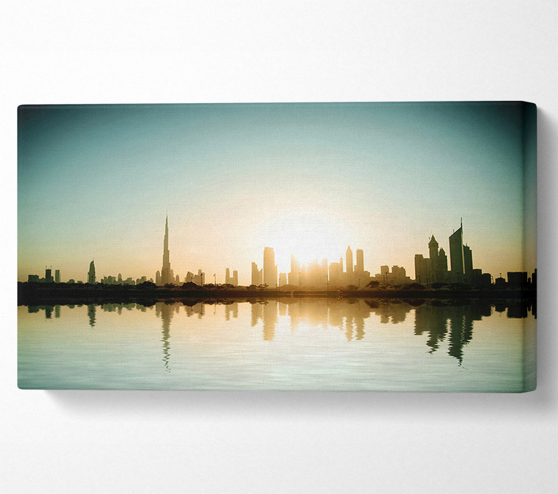  A Canvas Print of City Reflections Canvas Wall Art