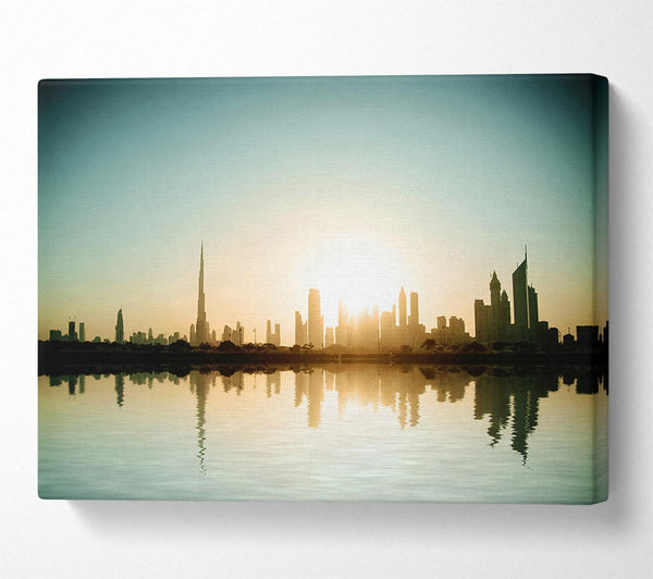  A Canvas Print of City Reflections Canvas Wall Art