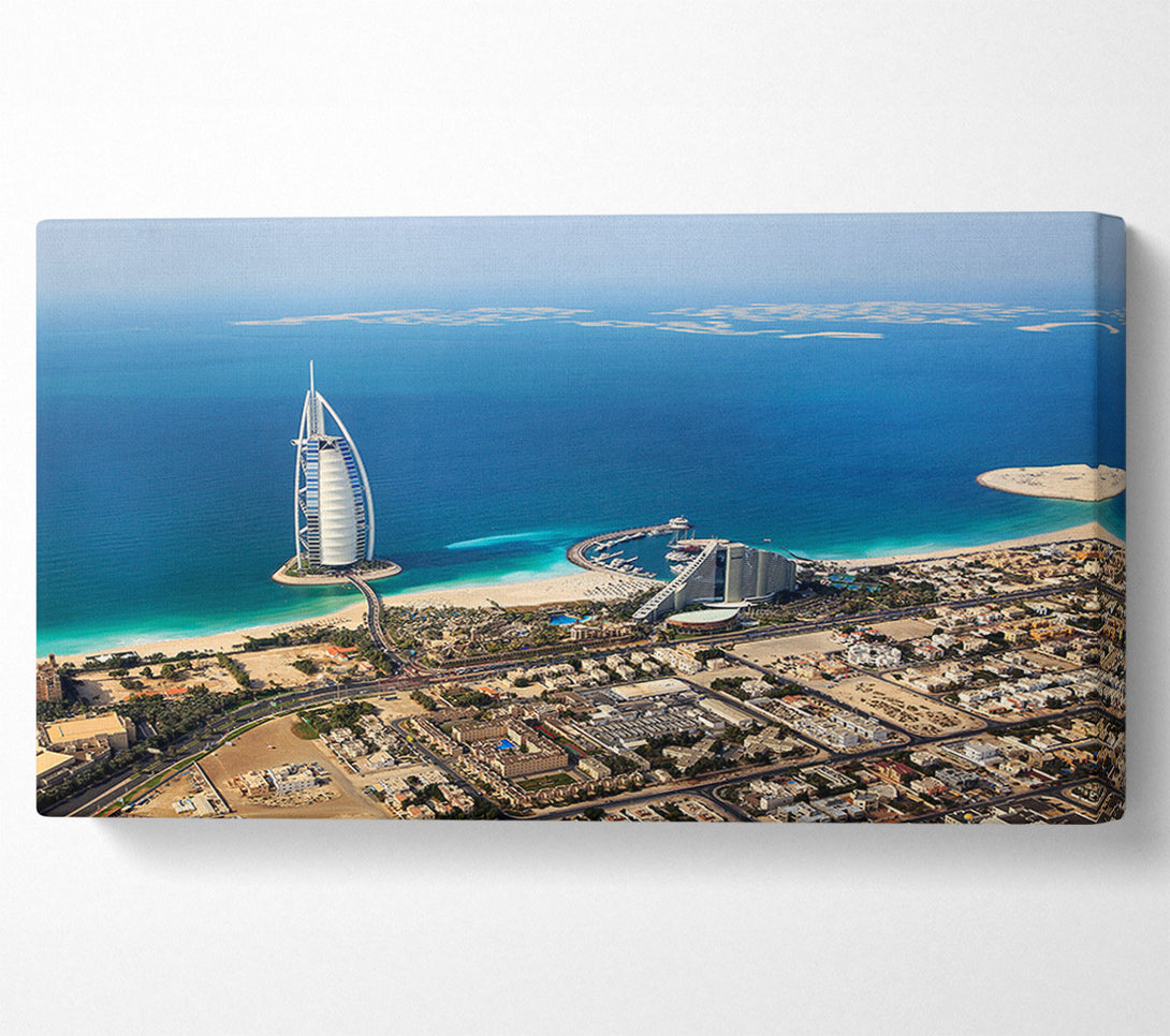  A Canvas Print of The Coast Line Of Burj Al Arab Canvas Wall Art