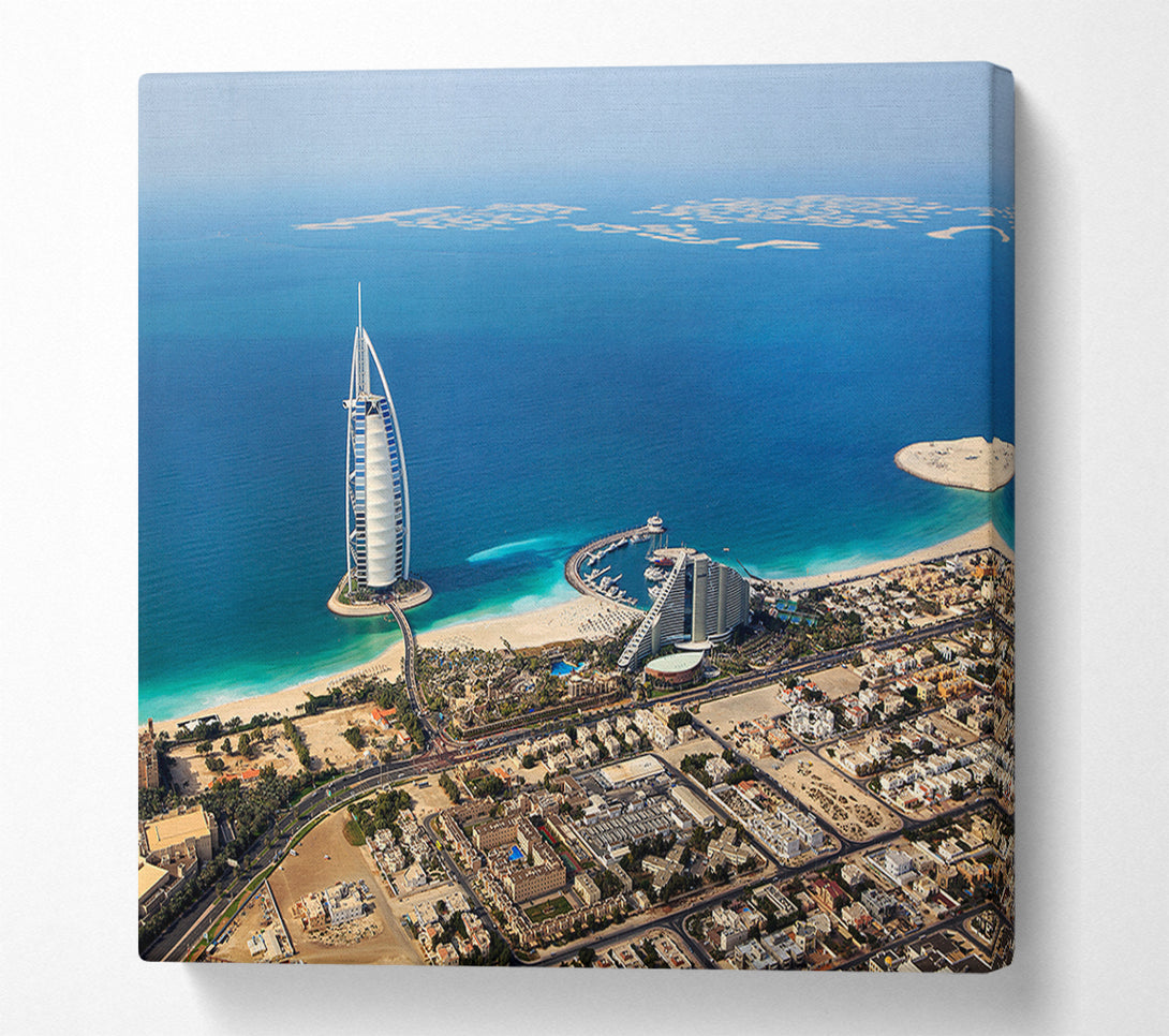 A Canvas Print of The Coast Line Of Burj Al Arab Canvas Wall Art