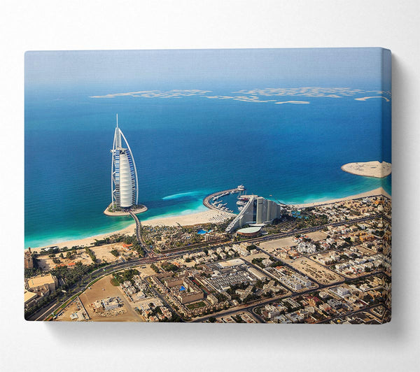  A Canvas Print of The Coast Line Of Burj Al Arab Canvas Wall Art